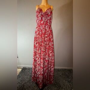 Forever 21 Red and White Paisley Maxi Dress